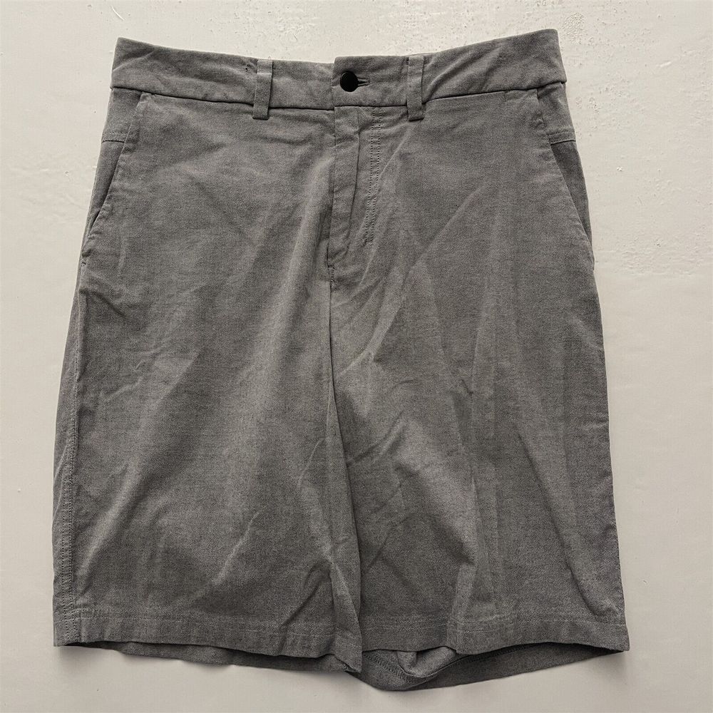 Lululemon 30 x 11" Gray Chambray Woven Zip Seat‎ Pocket Casual Shorts